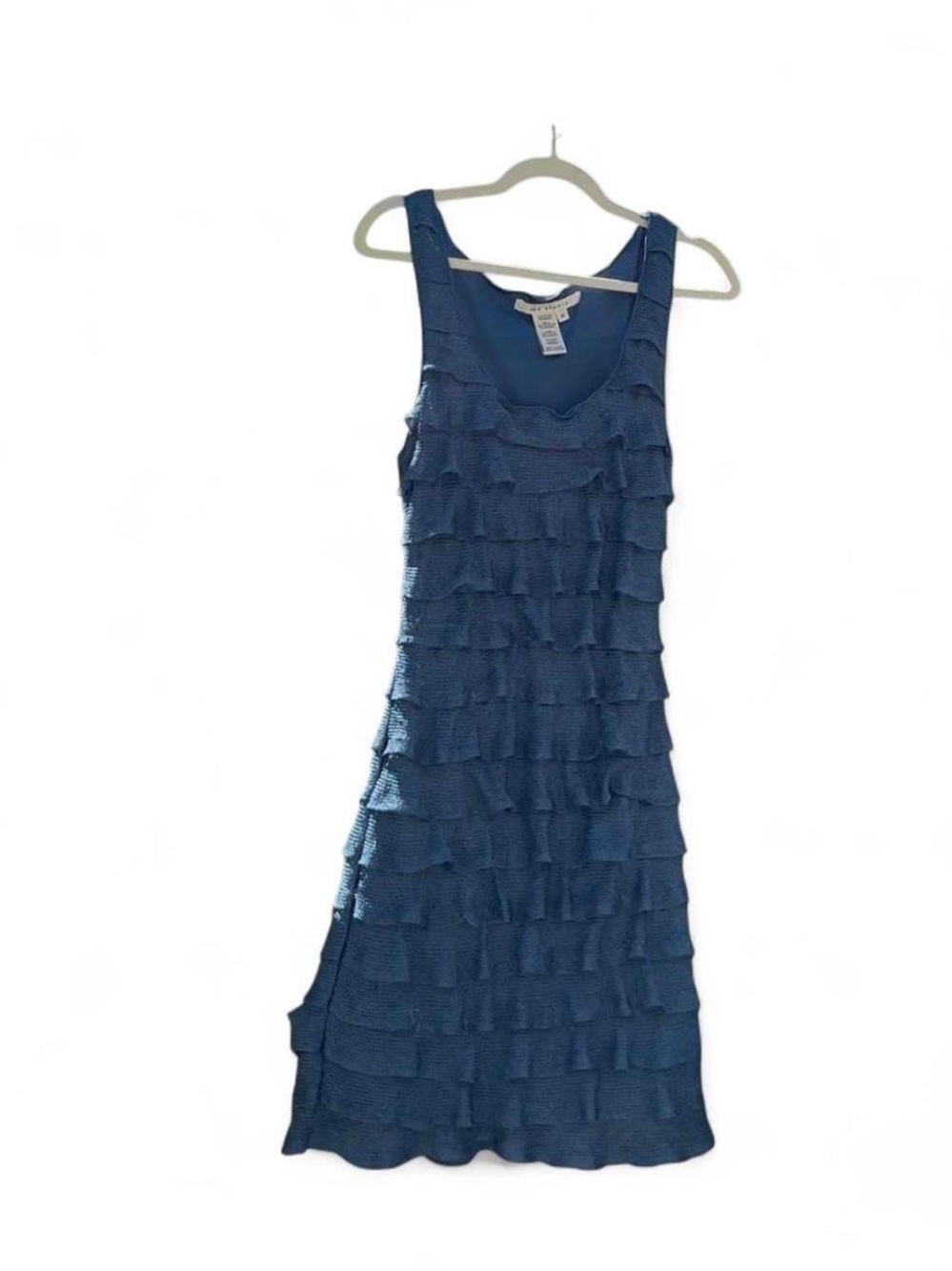 Vintage Y2k Max Studio blue ruffled dress